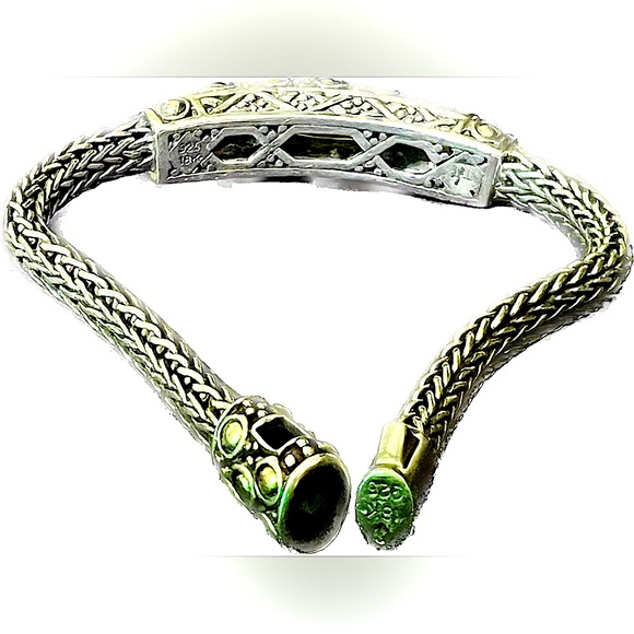 John Hardy 925 Silver Classic Chain Bracelet 3 Citrine & 18k Gold Accents 6.5mm - Picture 6 of 8